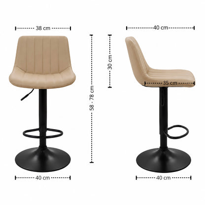 Silla De Barra Favil Tipo Cuero Taupe