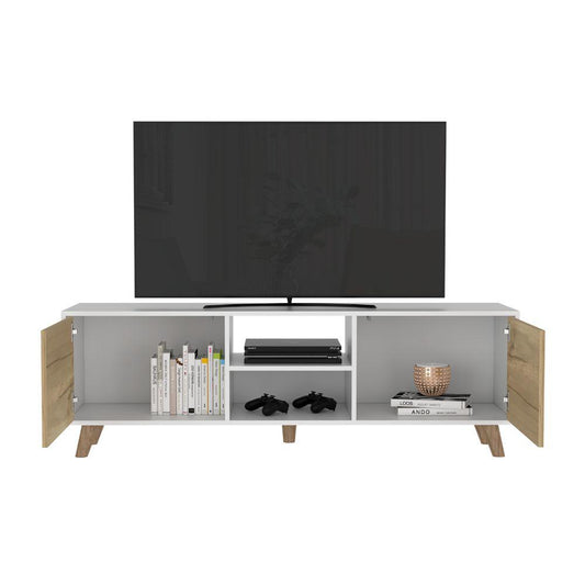 Mesa Para Tv Trinth Blanco  Y Duna