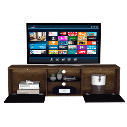 Rack Tv Tyvora Color Caramelo Y Wengue Para Tv De  80''