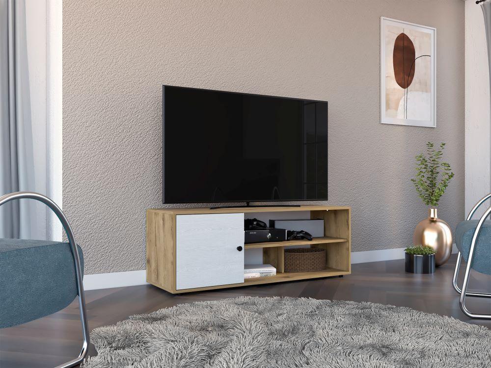Mesa Para Tv Sovari Macadamia Y Blanco Para Tv De 55"