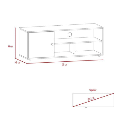 Mesa Para Tv Sovari Macadamia Y Blanco Para Tv De 55"