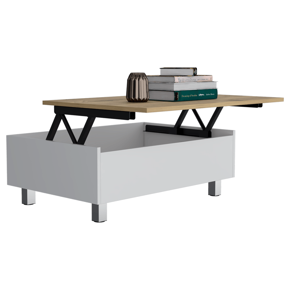 Mesa De Centro Yuniva (1C) Blanco Mqz+Macadamia 297.5X80X54.5 Cm
