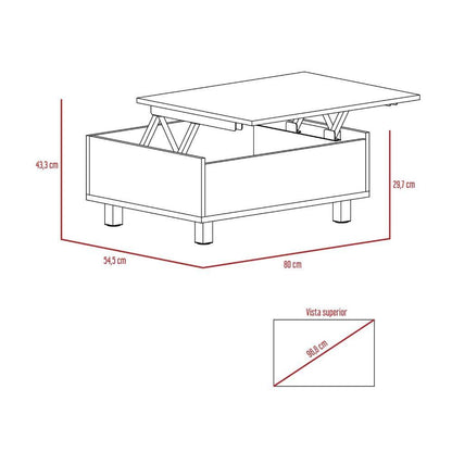 Mesa De Centro Yuniva (1C) Blanco Mqz+Macadamia 297.5X80X54.5 Cm
