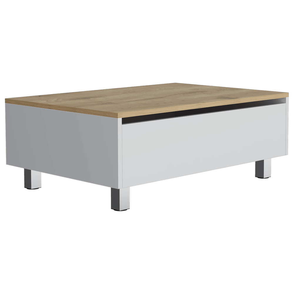 Mesa De Centro Yuniva (1C) Blanco Mqz+Macadamia 297.5X80X54.5 Cm