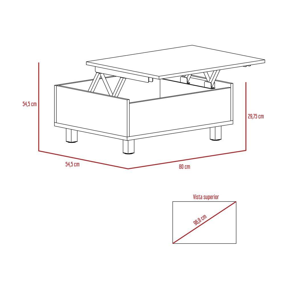 Mesa De Centro Yuniva Lift Top Coffee Table (1C) White Mqz