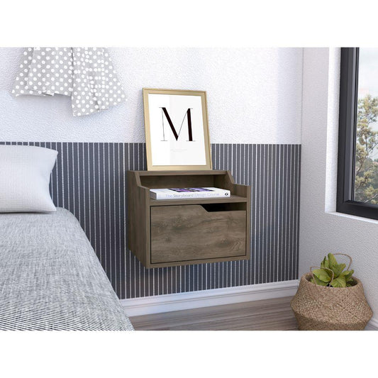 Mesa De Noche Flotante Vureya Nogal