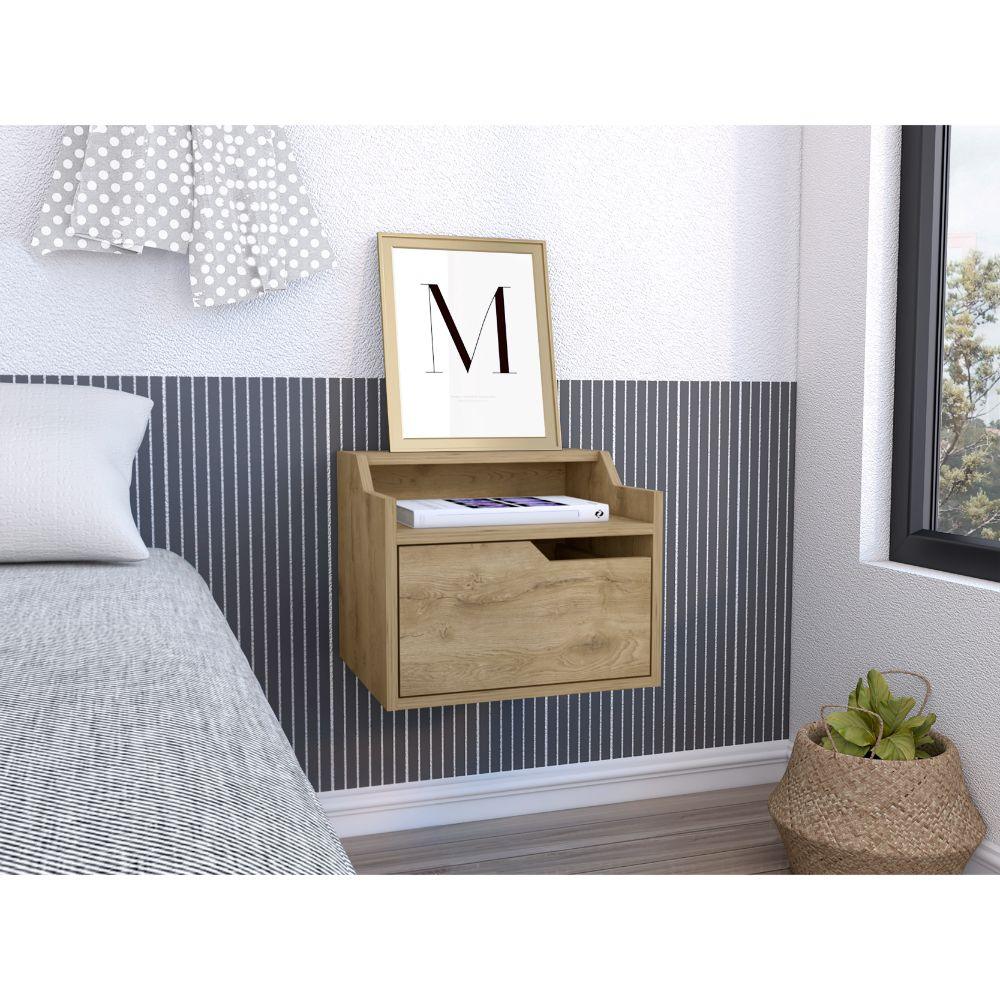 Mesa De Noche Flotante Vureya Macadamia