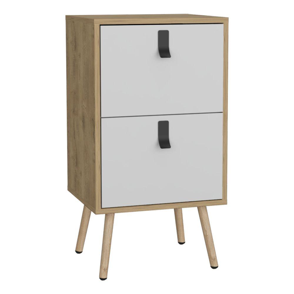 Mesa De Noche Revali Blanco Y Macadamia