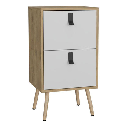 Mesa De Noche Revali Blanco Y Macadamia