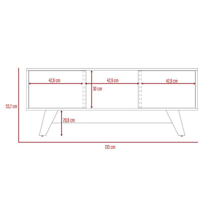 Mesa Para Tv Zunari Nogal Y Blanco Para Tv De  55"