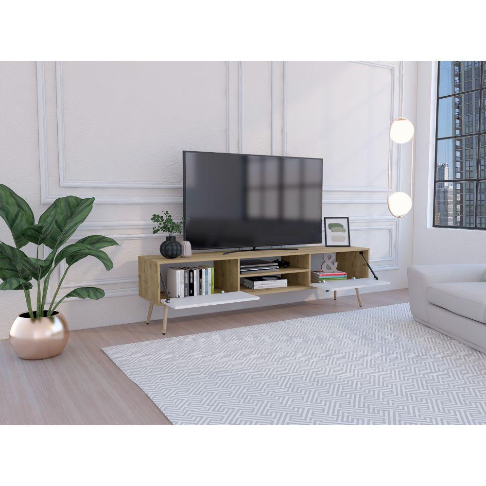 Rack Para Tv 75''  Revali  Macadamia Blanco