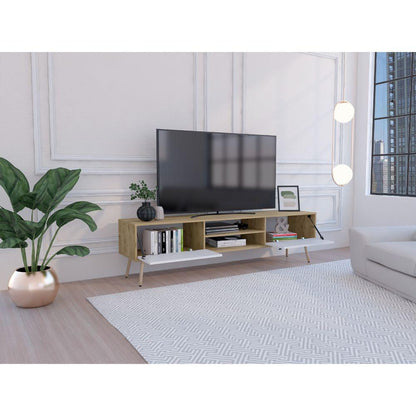 Rack Para Tv 75''  Revali  Macadamia Blanco