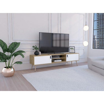 Rack Para Tv 75''  Revali  Macadamia Blanco
