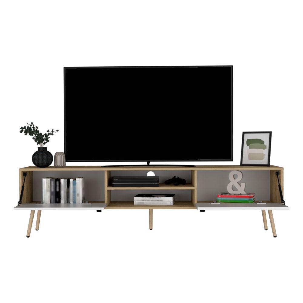Rack Para Tv 75''  Revali  Macadamia Blanco
