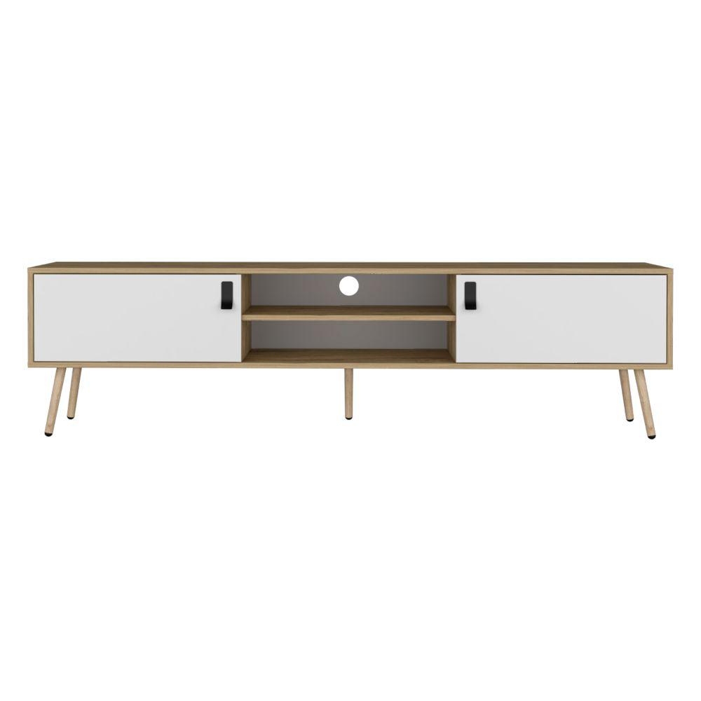 Rack Para Tv 75''  Revali  Macadamia Blanco
