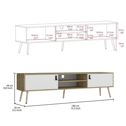 Rack Para Tv 75''  Revali  Macadamia Blanco