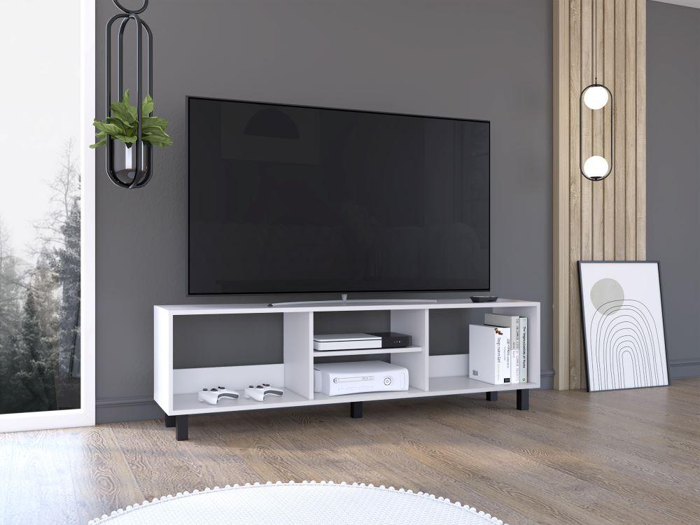 Rack Para Tv Lureon 160  Blanco Hasta 70"