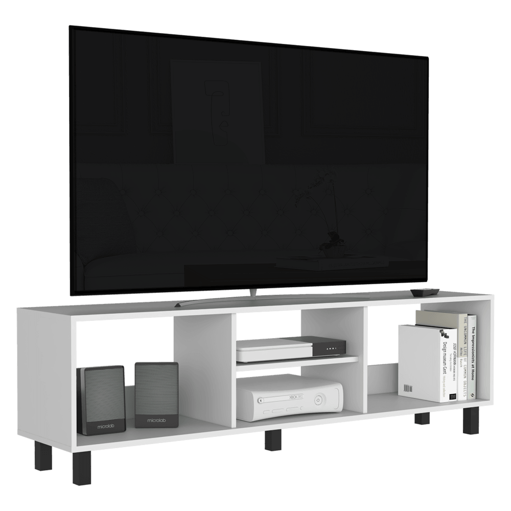 Rack Para Tv Lureon 160  Blanco Hasta 70"