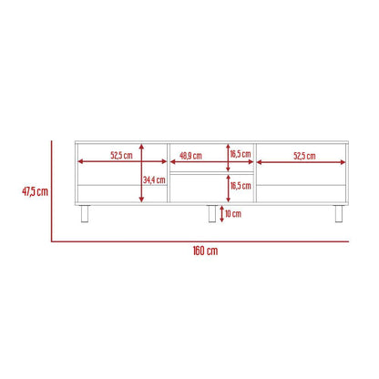 Rack Para Tv Lureon 160  Blanco Hasta 70"