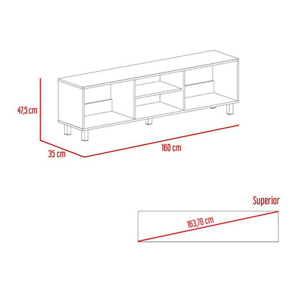 Rack Para Tv Lureon 160  Blanco Hasta 70"