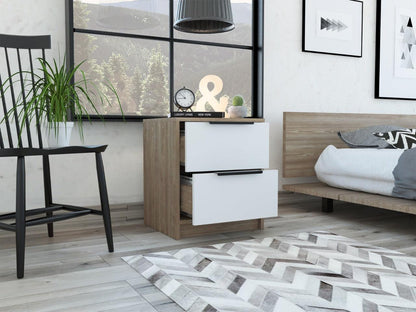 Mesa De Noche Kaia  Miel + Blanco