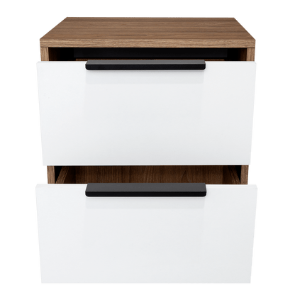 Mesa De Noche Okria Miel Y Blanco