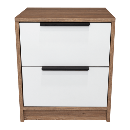Mesa De Noche Okria Miel Y Blanco