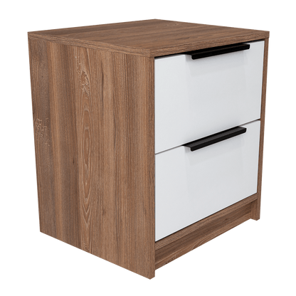 Mesa De Noche Okria Miel Y Blanco