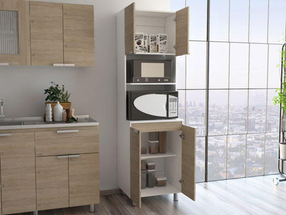 Módulo Microondas Nimora Rovere Beige Y Blanco