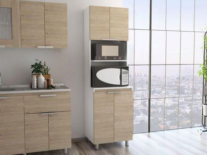 Módulo Microondas Nimora Rovere Beige Y Blanco