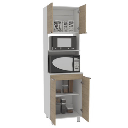 Módulo Microondas Nimora Rovere Beige Y Blanco