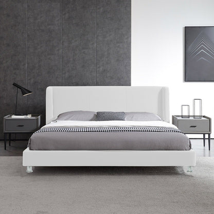 Base Cama Con Espaldar Semidoble Mousai Blanco