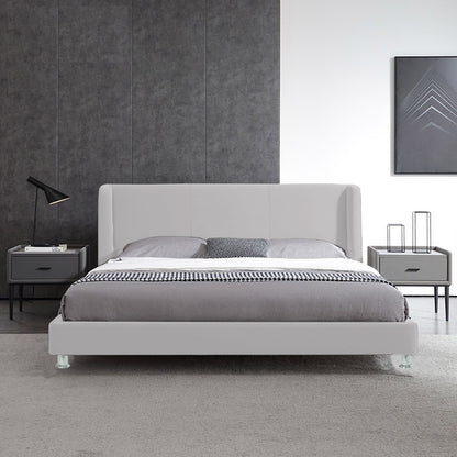 Base Cama Con Espaldar Queen Mousai Gris Perla