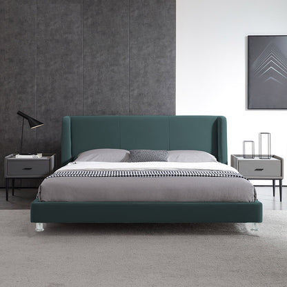 Base Cama Con Espaldar Queen Mousai Verde