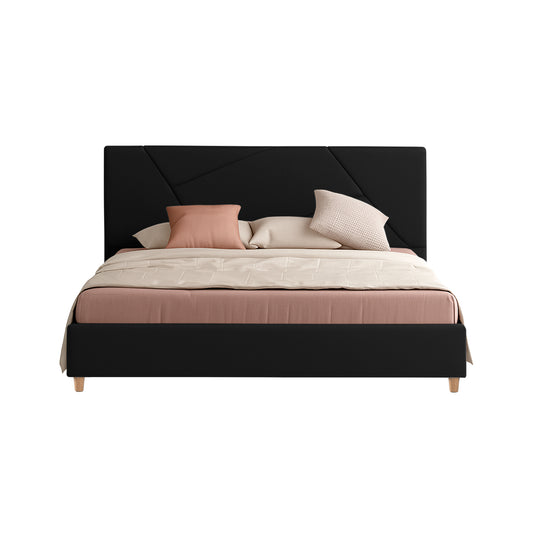 Base Cama Con Espaldar Queen Hampton Negro