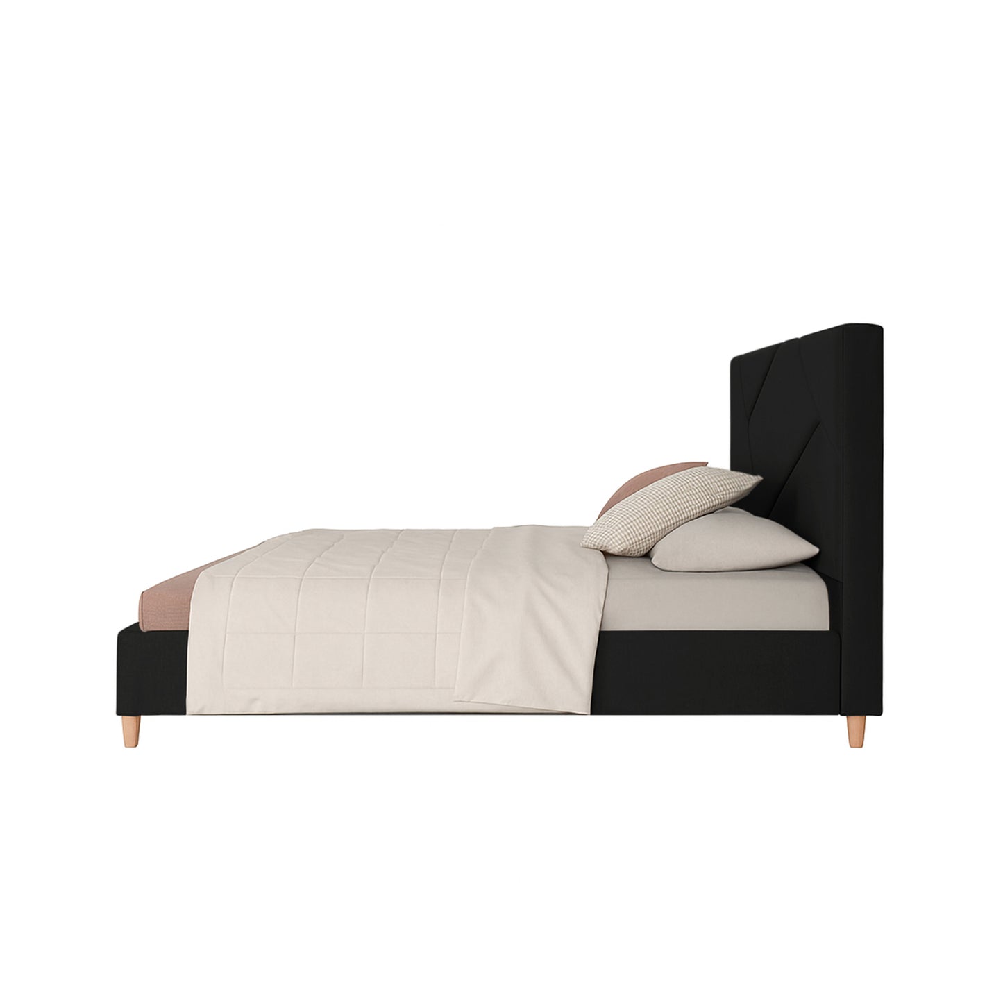 Base Cama Con Espaldar King Hampton Negro