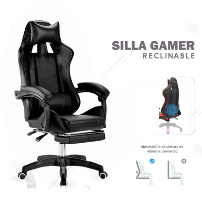 Silla Gamer Ergonomica Reclinable Kairo Negro