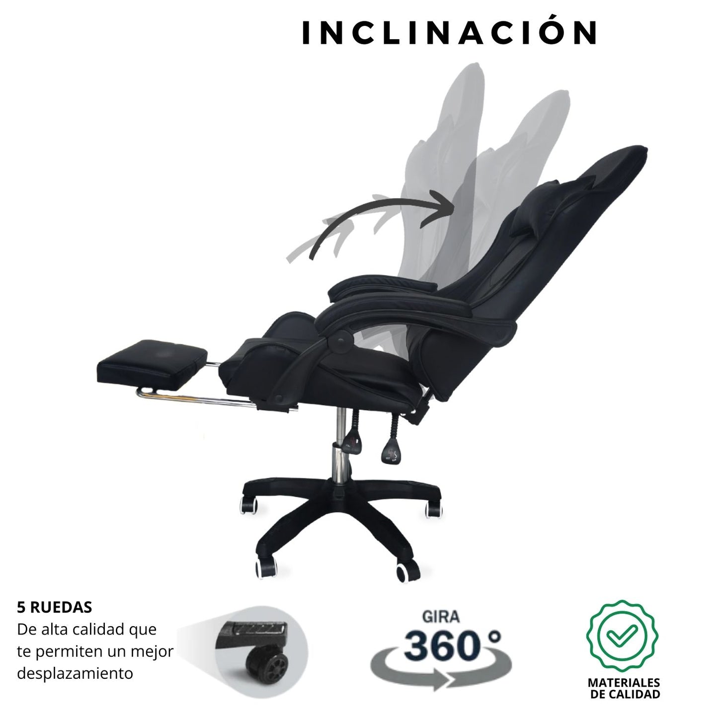 Silla Gamer Ergonomica Reclinable Kairo Negro