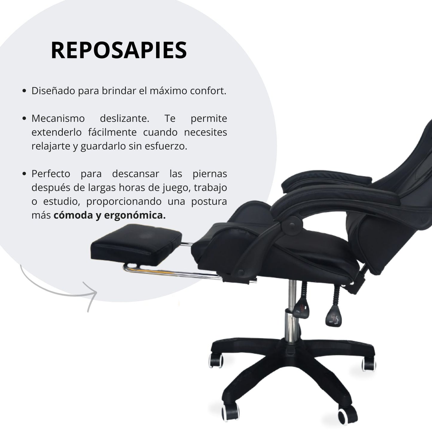 Silla Gamer Ergonomica Reclinable Kairo Negro