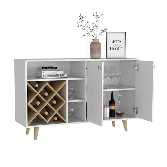 Bar Zen, Café Claro Y Blanco, Con Espacio Para Botellas