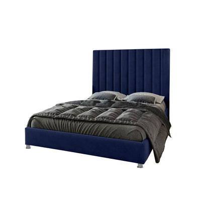 Base Cama Con Espaldar Doble Natura Azul