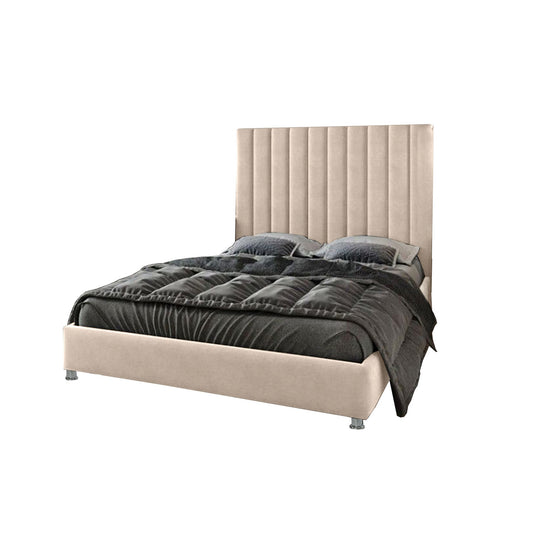 Base Cama Con Espaldar Sencillo Natura Beige