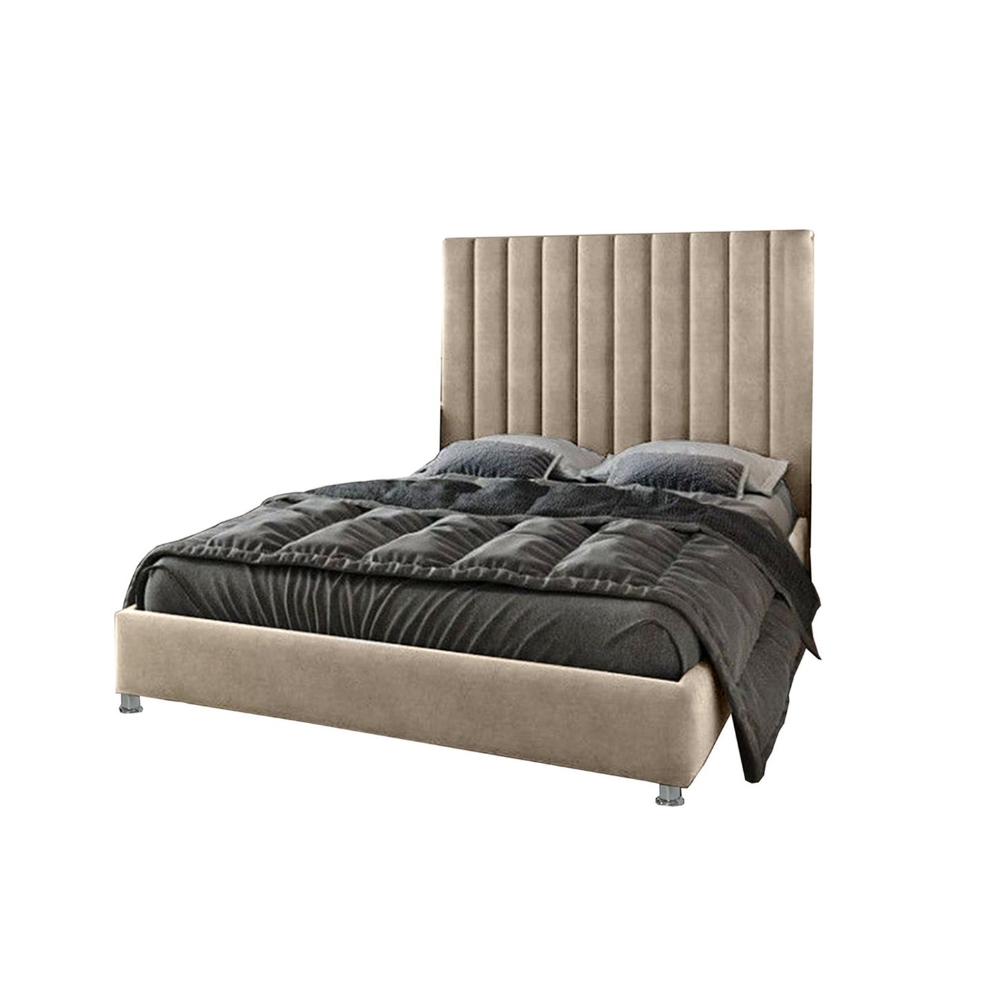Base Cama Con Espaldar Sencillo Natura Taupe