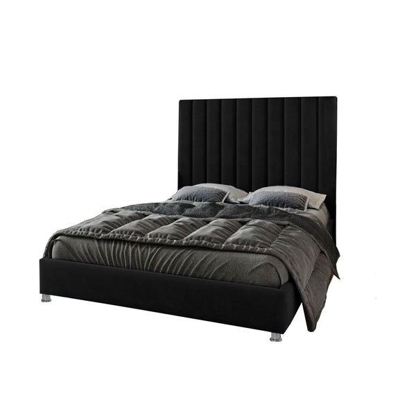 Base Cama con Espaldar + Colchon Sencillo Natura  negro