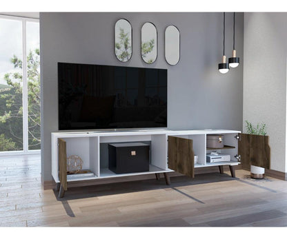 Mesa Para Tv Ornari Nogal Y Blanco Para Tv De 50"