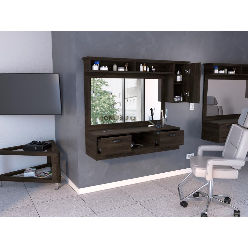 Tocador O Mueble Barberia Wotz  Nogal