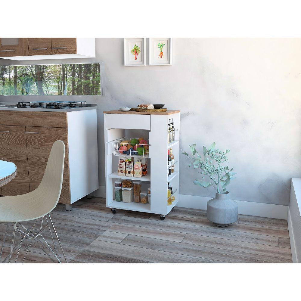 Barra De Cocina Lunas Blanco Y Miel