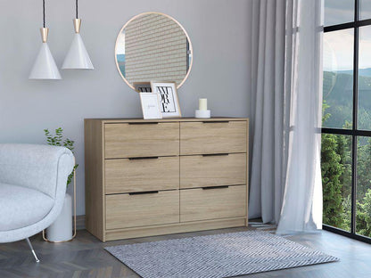 Comoda 4 Cajones Okria  Rovere + Blanco