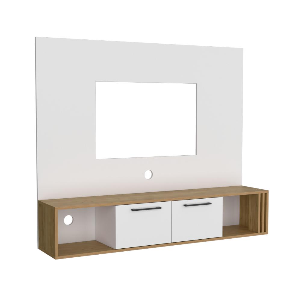 Panel De Tv Valance, Blanco Y Fresno Eu Para Tv Hasta 60''