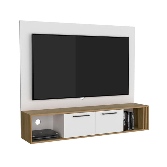 Panel De Tv Valance, Blanco Y Fresno Eu Para Tv Hasta 60''